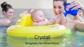  Presentation with kids health - Presentation design consisting of health safety kids - mums and their children having background and a yellow colored foreground