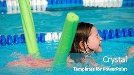  Presentation with community based learning - Presentation having health safety kids - young girl learning to swim background and a teal colored foreground