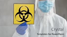  Presentation with health shield - Slide deck having health-safety-medicine-and-pandemic background and a light gray colored foreground