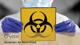  Presentation with health shield - PPT theme having health-safety-medicine-and-pandemic background and a gold colored foreground