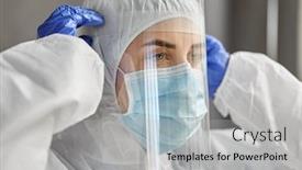  Presentation with health shield - Cool new slides with health-safety-medicine-and-pandemic backdrop and a light gray colored foreground