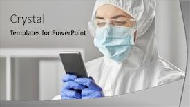  Presentation with virus disease - Slide deck consisting of health-safety-medicine-and-pandemic background and a light gray colored foreground