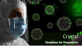  Presentation with health shield - Colorful slide deck enhanced with health-safety-medicine-and-pandemic backdrop and a wine colored foreground