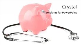  Presentation with piggy bank - Presentation theme consisting of health savings - pink piggy bank with stethoscope background and a pink colored foreground