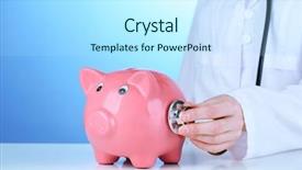  Presentation with blue pink - Audience pleasing slides consisting of health savings account - doctor with pink piggy bank backdrop and a sky blue colored foreground