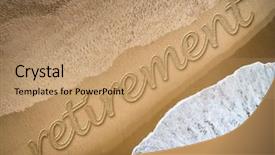  Presentation with waikiki retirement - PPT layouts consisting of health savings account - retirement written on the beach background and a coral colored foreground