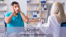  Presentation with business diversity wheel chair - Colorful PPT theme enhanced with health scare news - disabled man in wheel chair backdrop and a light blue colored foreground