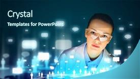  Presentation with lactation young woman breastfeeding - Colorful PPT theme enhanced with health scheme - image of young woman scientist backdrop and a  colored foreground