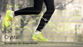  Presentation with running - Theme having health scheme - running schedule concept runner feet background and a  colored foreground