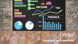  Presentation with infographic - Theme enhanced with health scheme - workers people group near colorful background and a coral colored foreground