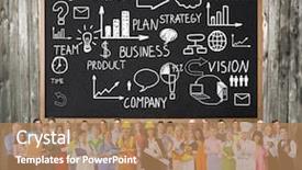  Presentation with infographic - Theme with health scheme - workers people group near colorful background and a coral colored foreground