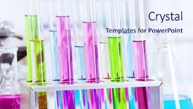  Presentation with chemistry - Amazing presentation theme having health science - chemistry laboratory glassware with colour backdrop and a sky blue colored foreground