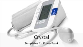  Presentation with blood pressure - Colorful PPT theme enhanced with health screening - automatic digital blood pressure monitor backdrop and a white colored foreground