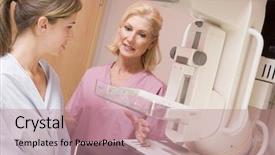  Presentation with nurse screening - Amazing slide deck having nurse with patient about to have a mammogram backdrop and a coral colored foreground