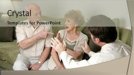  Presentation with counseling - Cool new presentation design with health social - senior couple in counseling argues backdrop and a light gray colored foreground