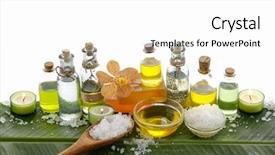  Presentation with banana - Cool new presentation theme with health spa and banana leaf backdrop and a  colored foreground