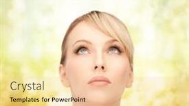  Presentation with hair spa - Colorful PPT layouts enhanced with health spa and beauty concept - beautiful woman with blonde hair looking up backdrop and a lemonade colored foreground