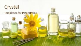  Presentation with sunflower sunflower sunflower sunflower sunflower - Beautiful slide set featuring health spa with massage oil backdrop and a cream colored foreground