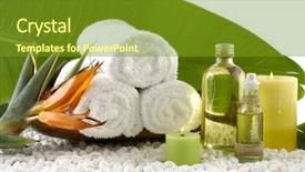 Presentation with natural spa resort - PPT theme with health spa with white orchid background and a tawny brown colored foreground