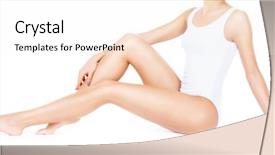  Presentation with woman sport - Slide deck featuring health sport fitness depilation cellulite background and a sky blue colored foreground