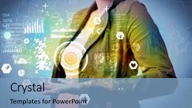  Presentation with analytics - Beautiful theme featuring health status of the world backdrop and a light blue colored foreground