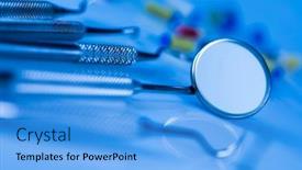  Presentation with dentistry - Cool new presentation theme with health-stomatology-equipment-dentistry-concept backdrop and a light blue colored foreground