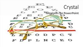  Presentation with eyesight - Slides having health symbol - glasses on eyesight test chart background and a  colored foreground