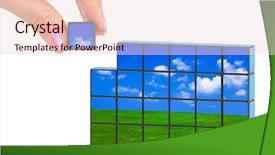  Presentation with hand holding puzzle piece - Colorful slides enhanced with health symbol - hand and nature puzzle my backdrop and a lemonade colored foreground