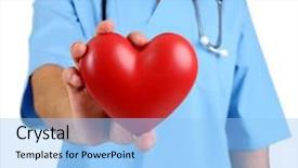  Presentation with doctor stetoscope and dark - Colorful slide set enhanced with health symbol - male doctor close up isolated backdrop and a light blue colored foreground