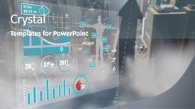  Presentation with interface - Colorful presentation enhanced with health tech - medical interface against road turning backdrop and a  colored foreground