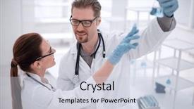  Presentation with election results - Cool new slide deck with health technics - close up researchers discuss backdrop and a lemonade colored foreground