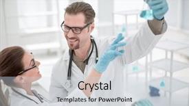  Presentation with survey results - Colorful presentation theme enhanced with health technics - close up researchers discuss backdrop and a lemonade colored foreground