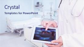  Presentation with xray - Presentation design consisting of health technics - doctor looking at xray background and a sky blue colored foreground