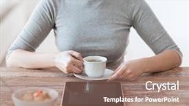  Presentation with health technology - Slide set featuring health technology internet food background and a coral colored foreground