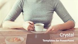  Presentation with health technology - Amazing theme having health technology internet food backdrop and a coral colored foreground