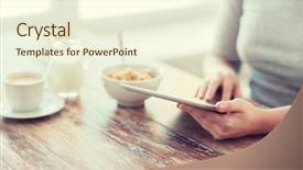  Presentation with technology health - Cool new slides with health technology internet food backdrop and a cream colored foreground