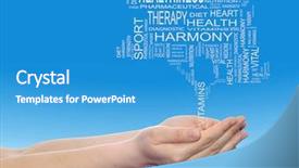  Presentation with health wellness - Audience pleasing slide deck consisting of health text word cloud tagcloud backdrop and a teal colored foreground