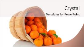  Presentation with mandarin oranges - Amazing slides having health tips - basket of clementine mandarin oranges backdrop and a light gray colored foreground