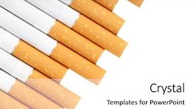  Presentation with cigarette - Presentation with health tips - cigarette isolated on a white background and a  colored foreground