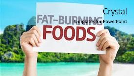  Presentation with foods - Presentation theme enhanced with health tips - fat burning foods card background and a arctic colored foreground