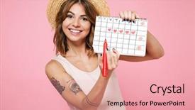  Presentation with pretty girl - Presentation theme having health tips - portrait of a smiling pretty background and a lemonade colored foreground