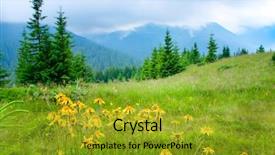  Presentation with health tourism - Slides enhanced with health tourism - beautiful mountains landscape in carpathian background and a gold colored foreground