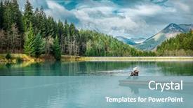  Presentation with autumn blue - Amazing presentation theme having health tourism - happy young woman sitting backdrop and a light blue colored foreground