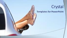  Presentation with space travel - Slides with health tourism - summer road trip car vacation background and a sky blue colored foreground