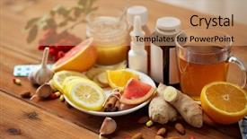  Presentation with traditional medicine medicine - PPT theme having health traditional medicine and ethnoscience background and a coral colored foreground