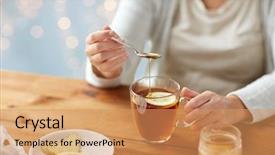  Presentation with traditional medicine medicine - Presentation theme having health traditional medicine and ethnoscience background and a coral colored foreground