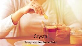  Presentation with traditional medicine medicine - Theme with health traditional medicine and ethnoscience background and a coral colored foreground