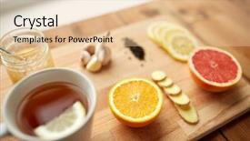  Presentation with traditional medicine medicine - Colorful theme enhanced with health traditional medicine folk remedy backdrop and a lemonade colored foreground