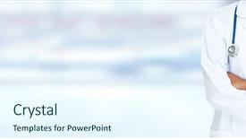  Presentation with physician - PPT theme enhanced with health treatments - medical physician doctor hands healthcare background and a sky blue colored foreground