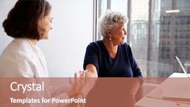  Presentation with doctor office - Slide set with health vaccines - senior woman being vaccinated background and a coral colored foreground